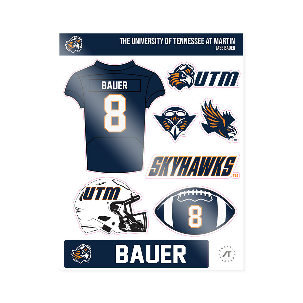UT Martin - NCAA Football : Jase Bauer - Sticker Sheet-0