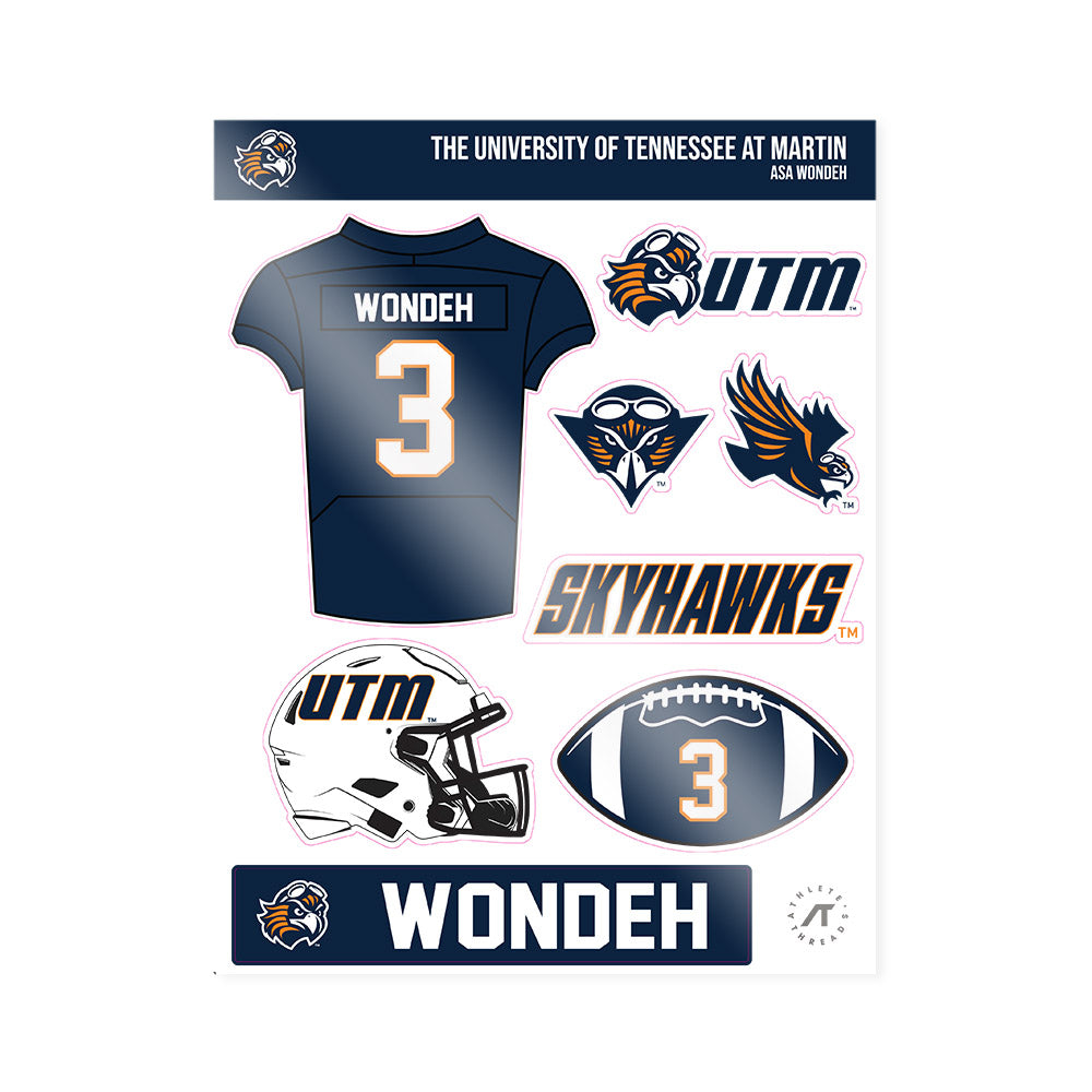 UT Martin - NCAA Football : Asa Wondeh - Sticker Sheet-0