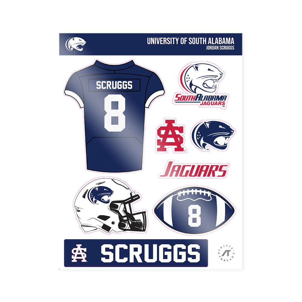 South Alabama - NCAA Football : Jordan Scruggs - Sticker Sheet-0