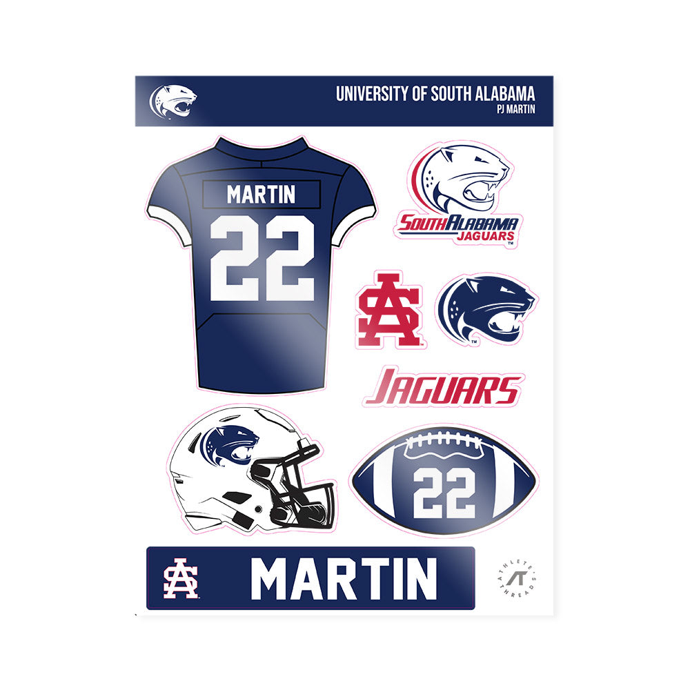 South Alabama - NCAA Football : PJ Martin - Sticker Sheet-0