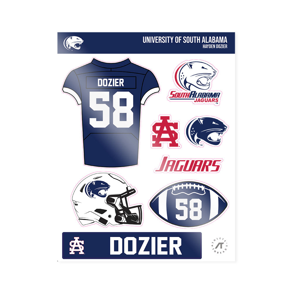 South Alabama - NCAA Football : Hayden Dozier - Sticker Sheet-0