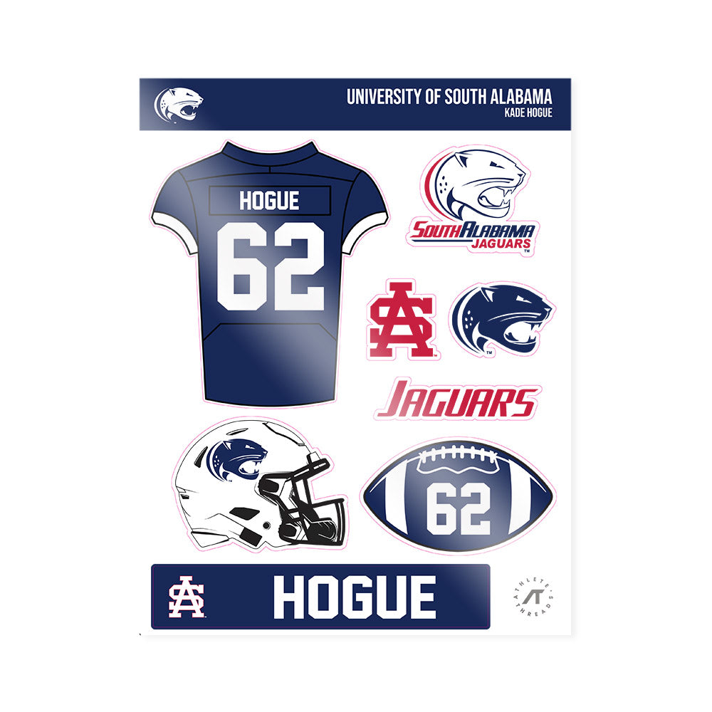 South Alabama - NCAA Football : Kade Hogue - Sticker Sheet-0