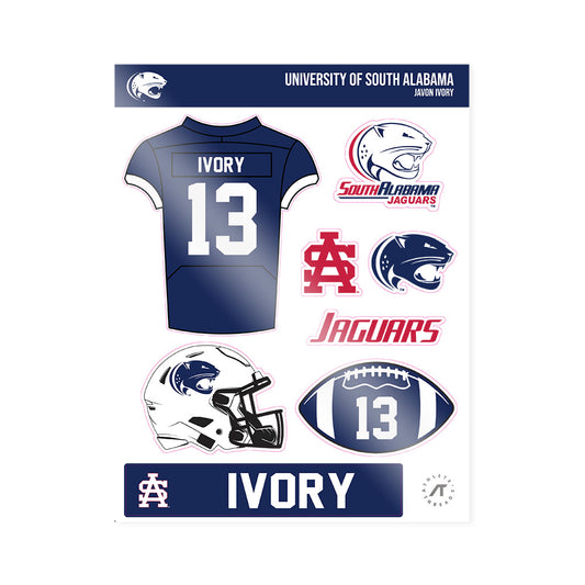 South Alabama - NCAA Football : Javon Ivory - Sticker Sheet-0