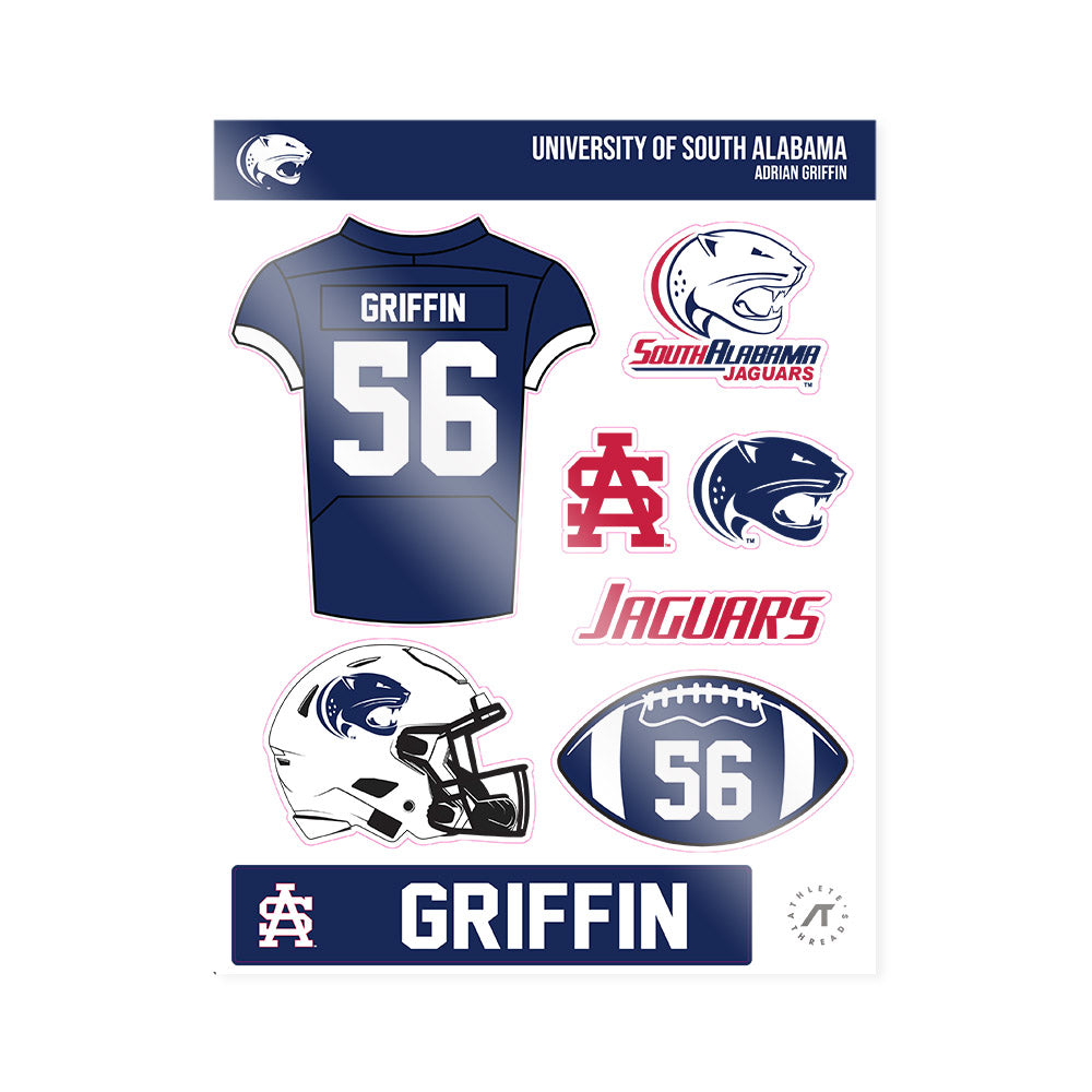 South Alabama - NCAA Football : Adrian Griffin - Sticker Sheet-0