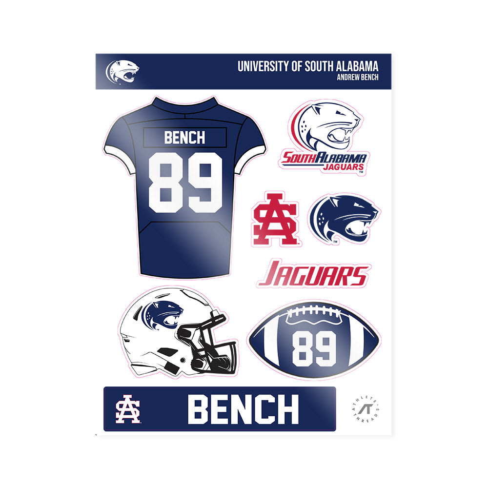 South Alabama - NCAA Football : Andrew Bench - Sticker Sheet-0