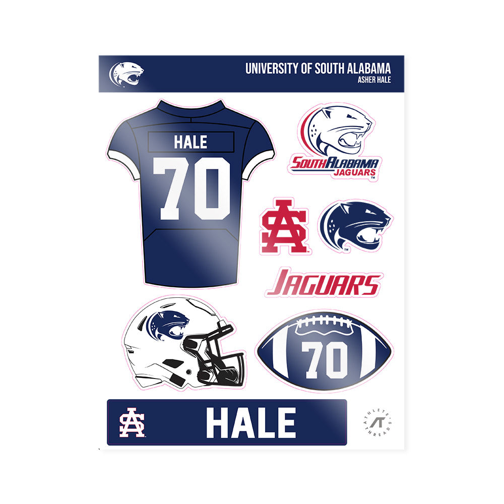 South Alabama - NCAA Football : Asher Hale - Sticker Sheet-0