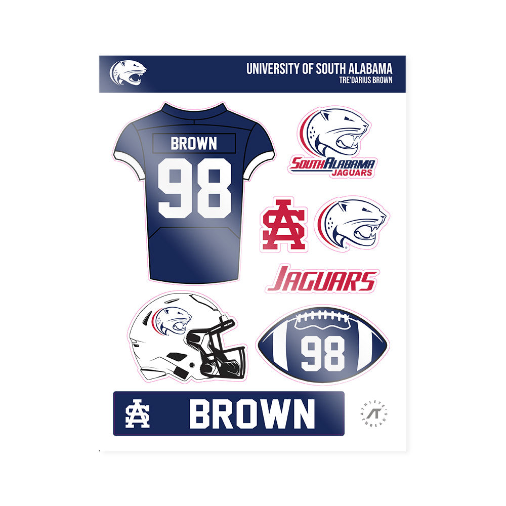 South Alabama - NCAA Football : Tre'Darius Brown - Sticker Sheet-0