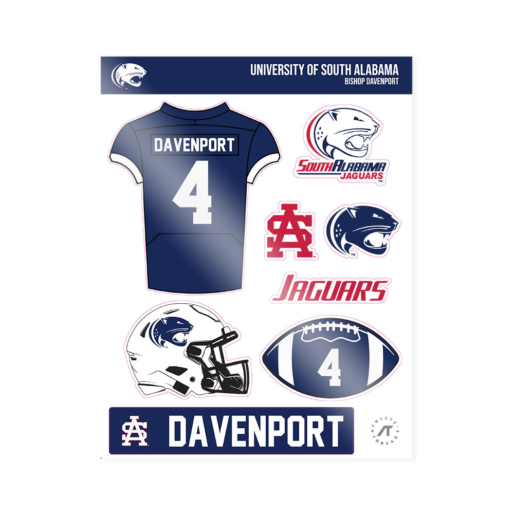 South Alabama - NCAA Football : Bishop Davenport - Sticker Sheet-0