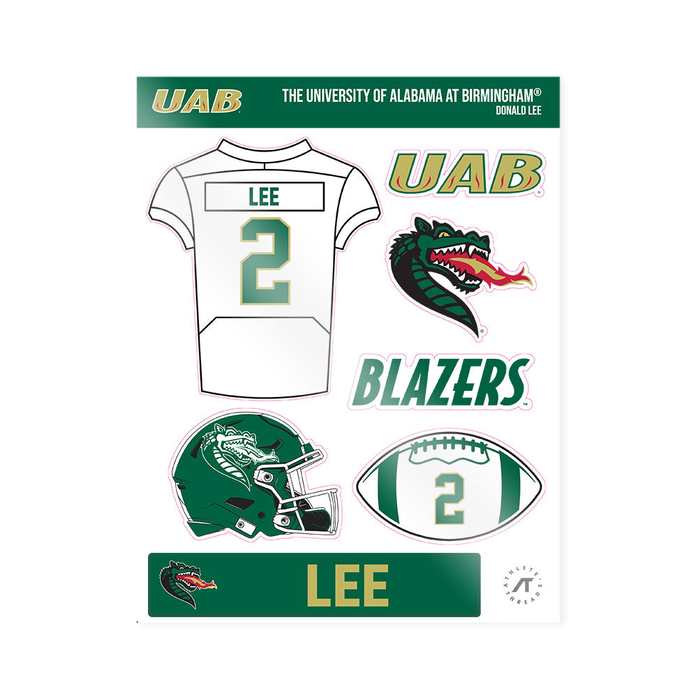 UAB - NCAA Football : Donald Lee - Sticker Sheet-0