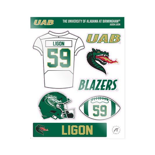 UAB - NCAA Football : Jaden Ligon - Sticker Sheet-0