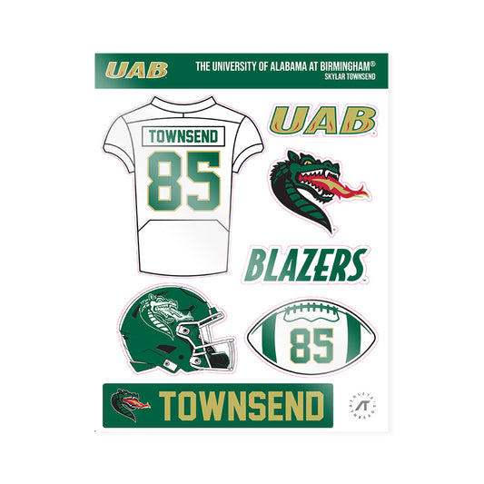 UAB - NCAA Football : Skylar Townsend - Sticker Sheet-0