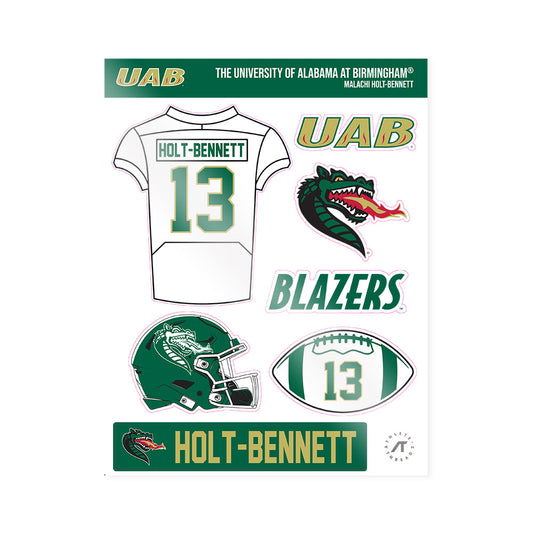 UAB - NCAA Football : Malachi Holt-Bennett - Sticker Sheet-0