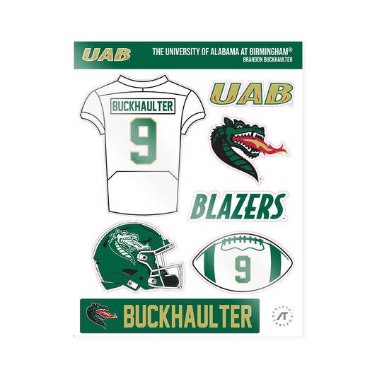 UAB - NCAA Football : Brandon Buckhaulter - Sticker Sheet-0