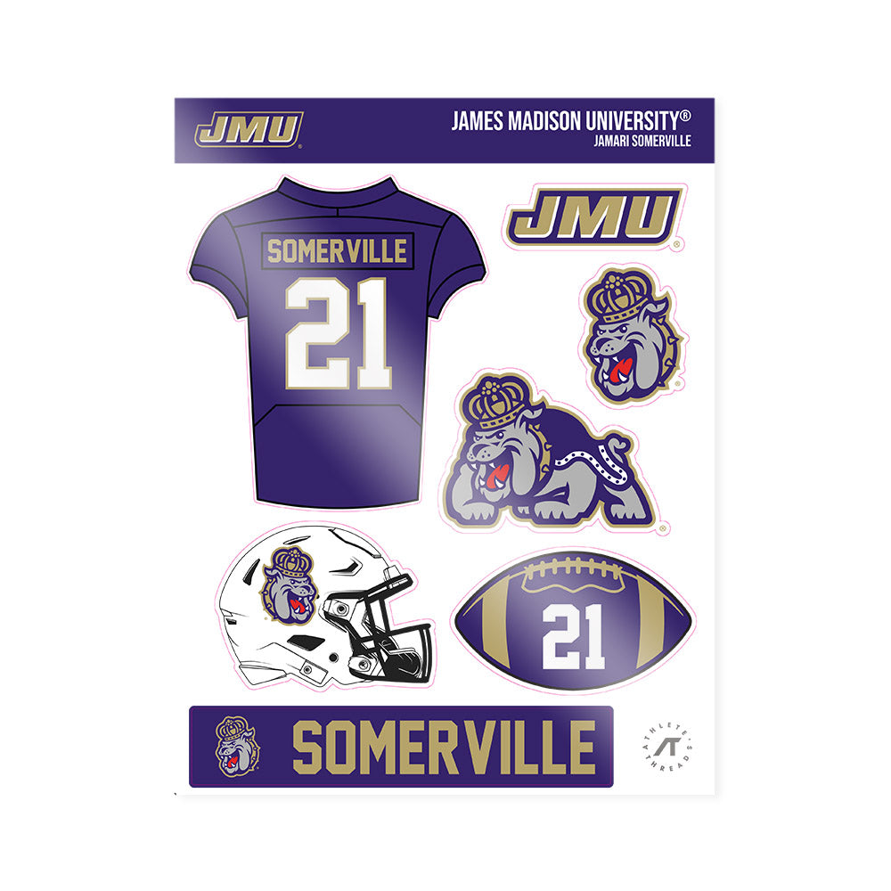 JMU - NCAA Football : Jamari Somerville - Sticker Sheet-0