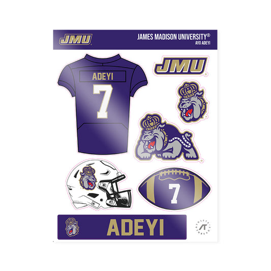 JMU - NCAA Football : Ayo Adeyi - Sticker Sheet-0