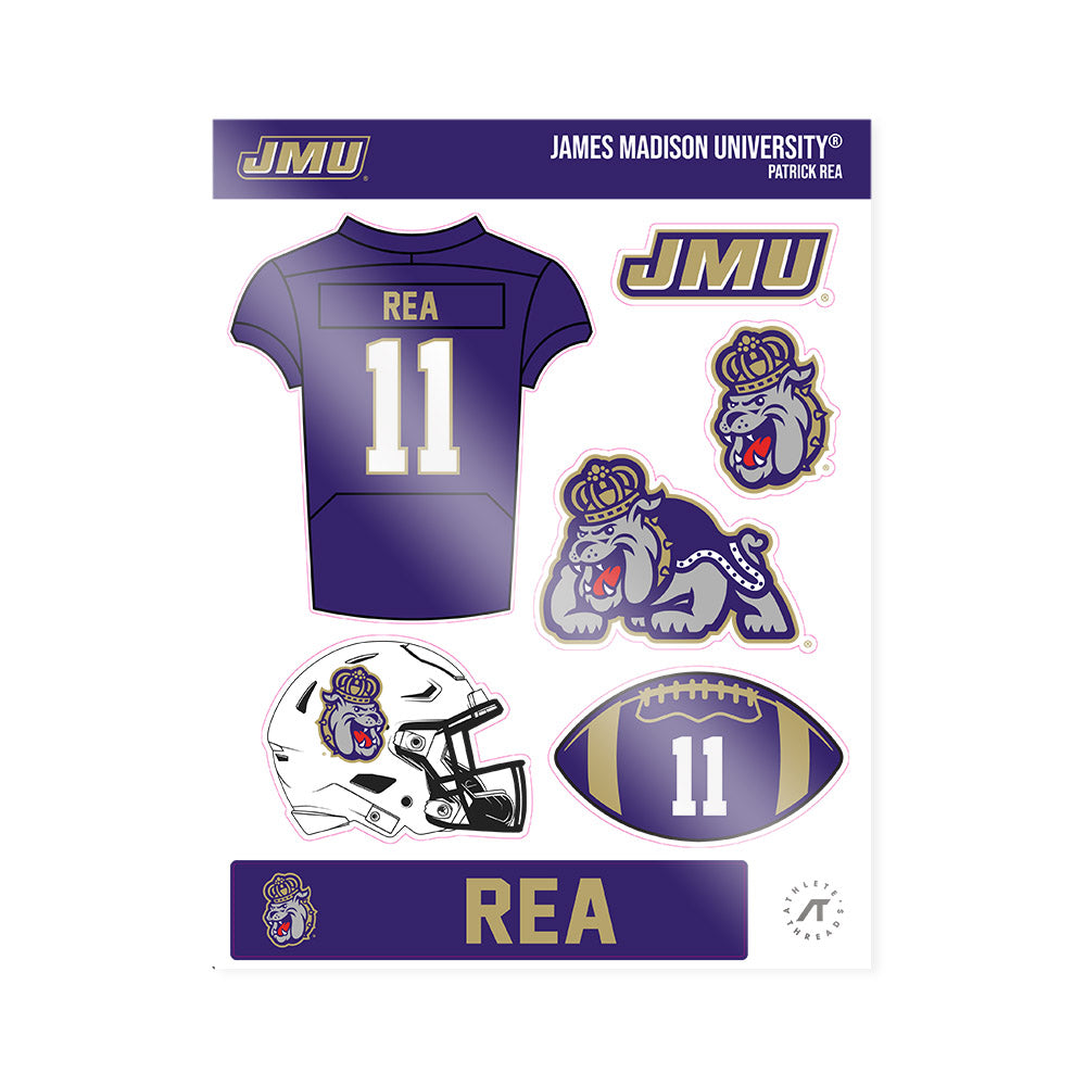 JMU - NCAA Football : Patrick Rea - Sticker Sheet-0