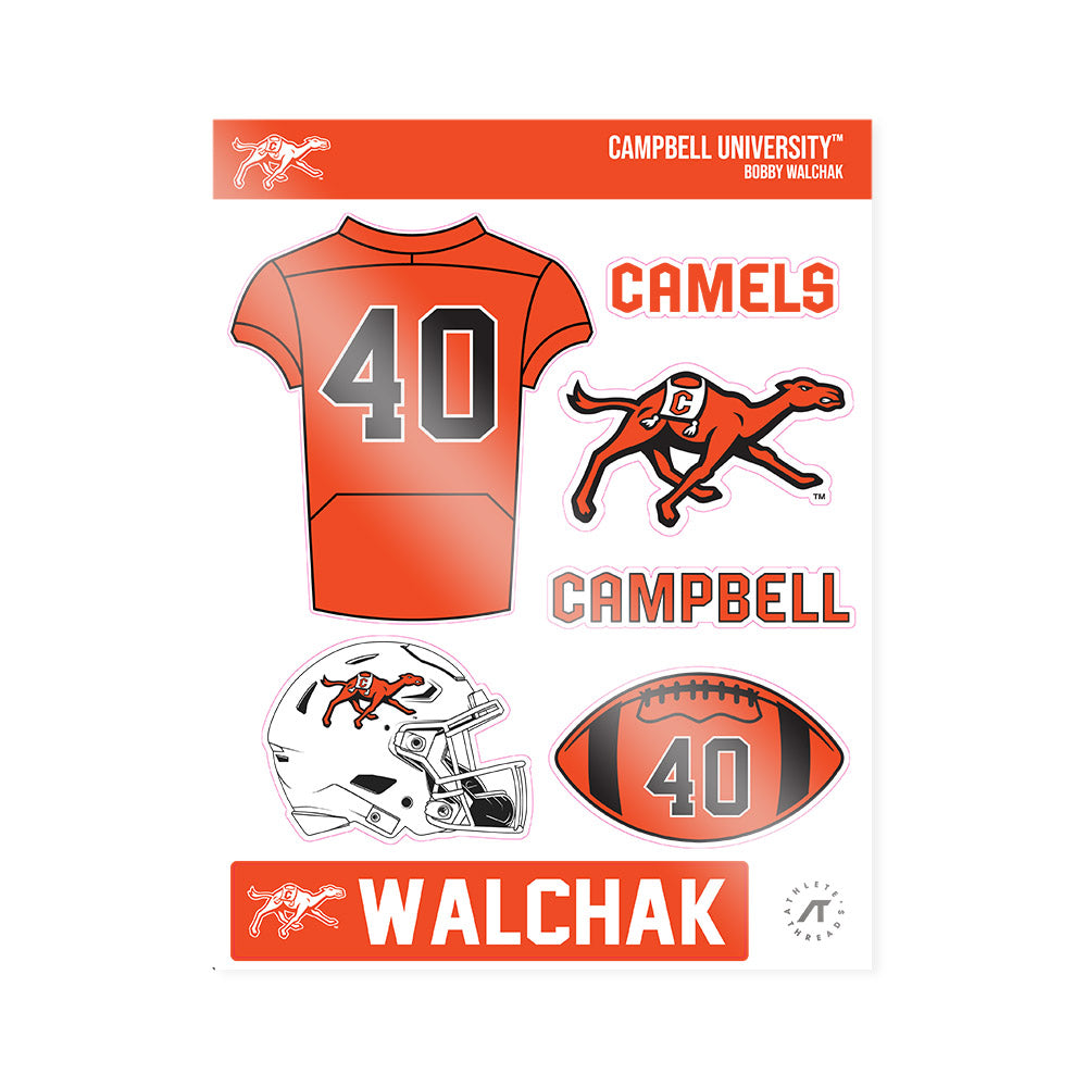 Campbell - NCAA Football : Bobby Walchak - Sticker Sheet-0