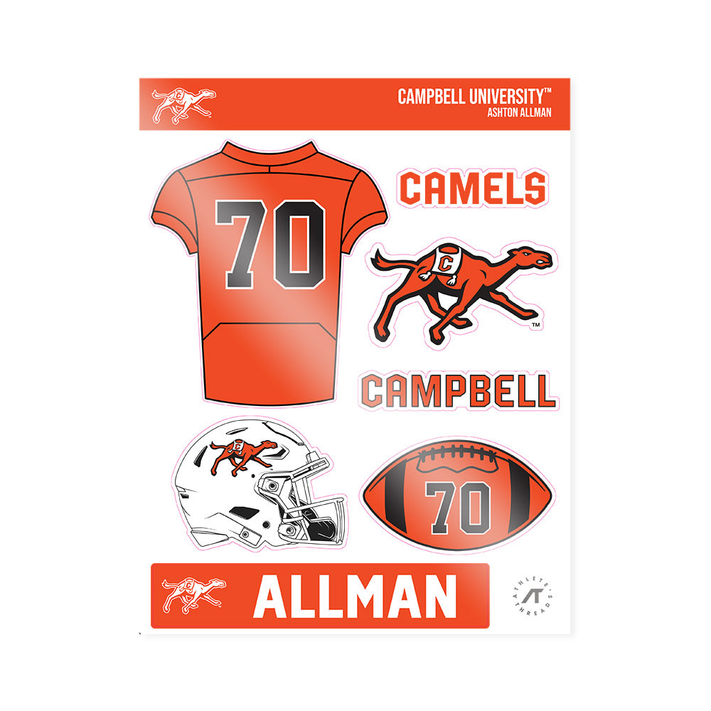 Campbell - NCAA Football : Ashton Allman - Sticker Sheet-0