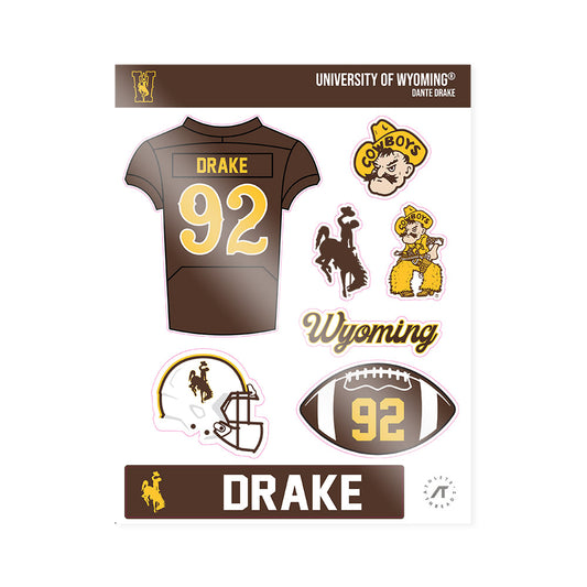Wyoming - NCAA Football : Dante Drake - Sticker Sheet-0