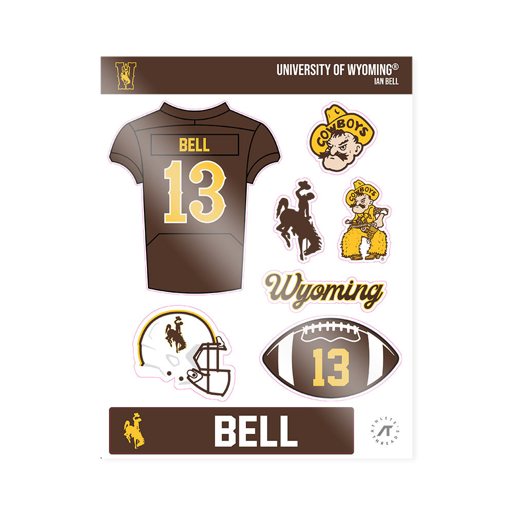 Wyoming - NCAA Football : Ian Bell - Sticker Sheet-0