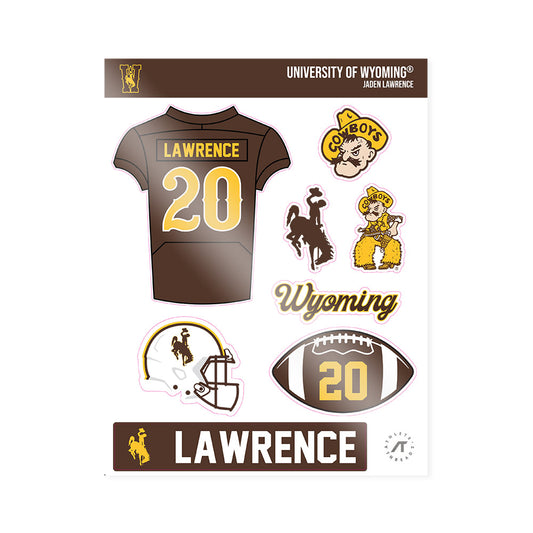 Wyoming - NCAA Football : Jaden Lawrence - Sticker Sheet-0