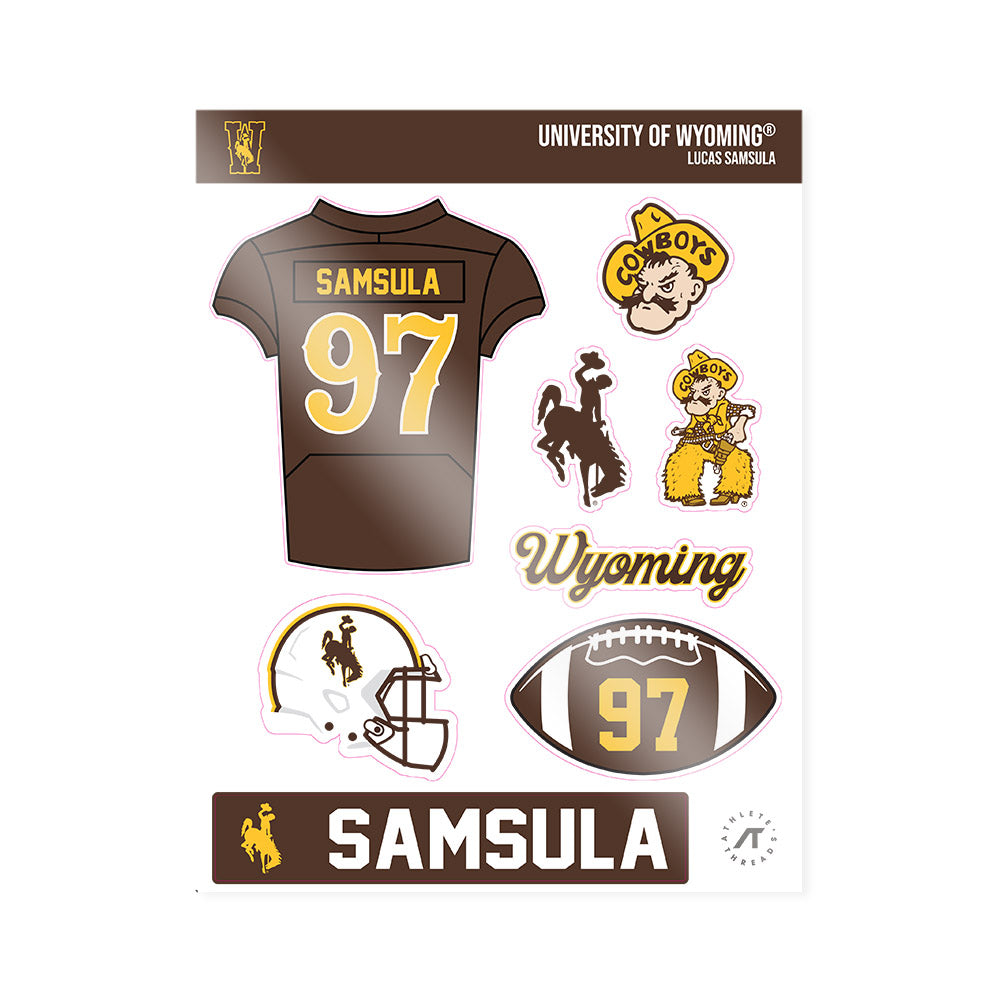 Wyoming - NCAA Football : Lucas Samsula - Sticker Sheet-0