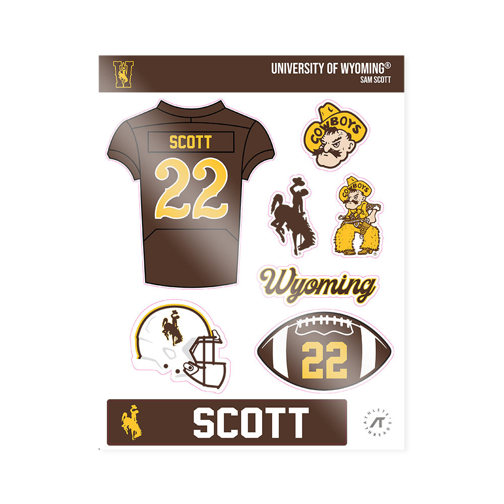 Wyoming - NCAA Football : Sam Scott - Sticker Sheet-0