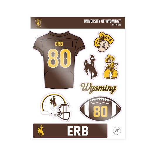 Wyoming - NCAA Football : Justin Erb - Sticker Sheet-0