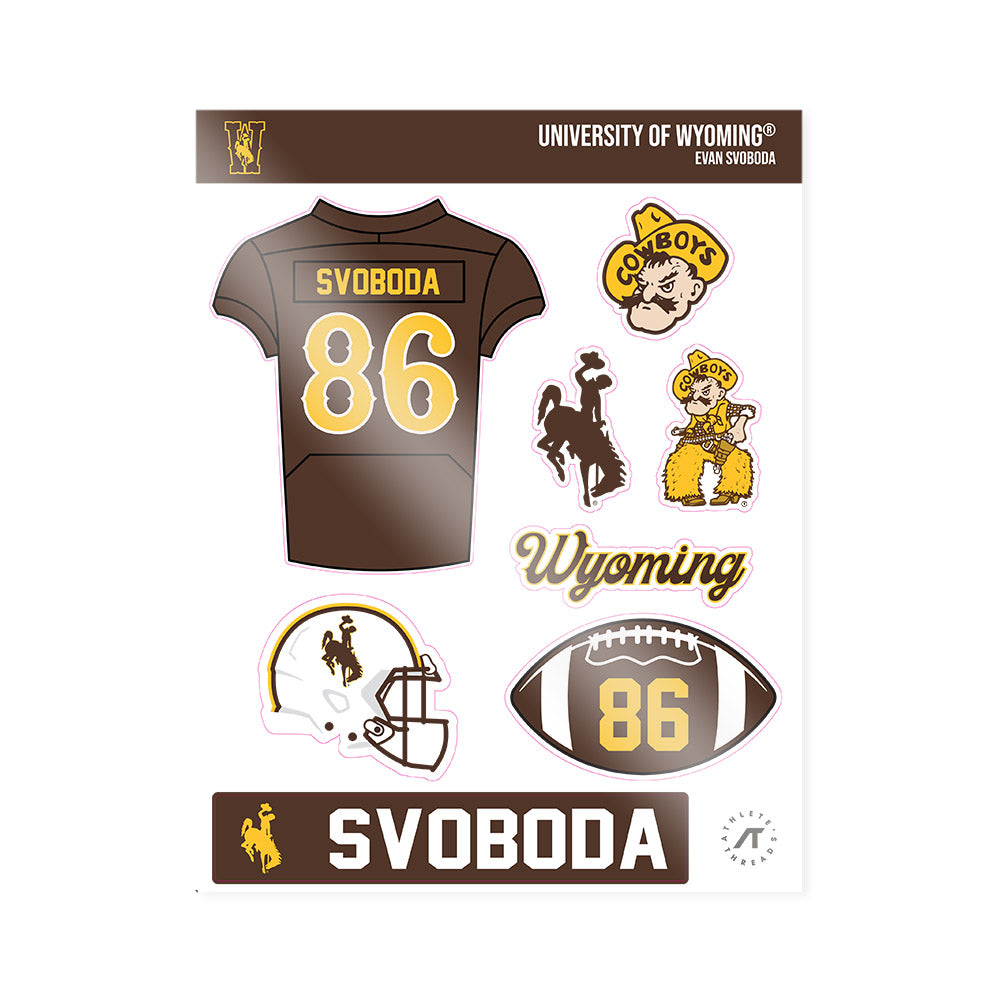 Wyoming - NCAA Football : Evan Svoboda - Sticker Sheet-0