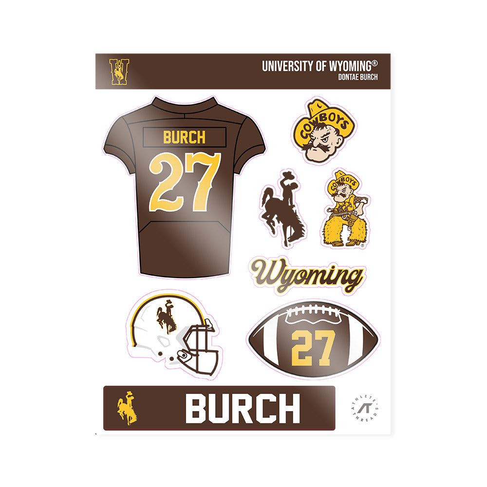 Wyoming - NCAA Football : Dontae Burch - Sticker Sheet-0