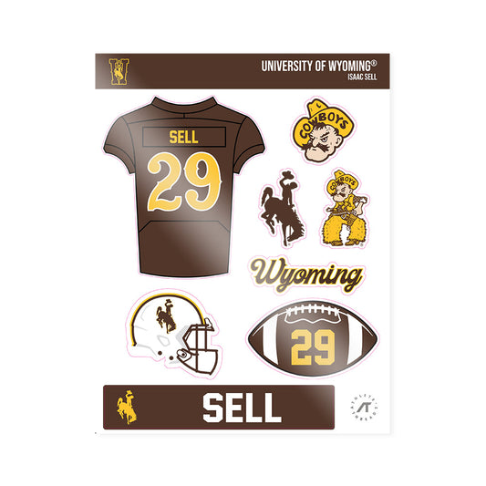 Wyoming - NCAA Football : Isaac Sell - Sticker Sheet-0