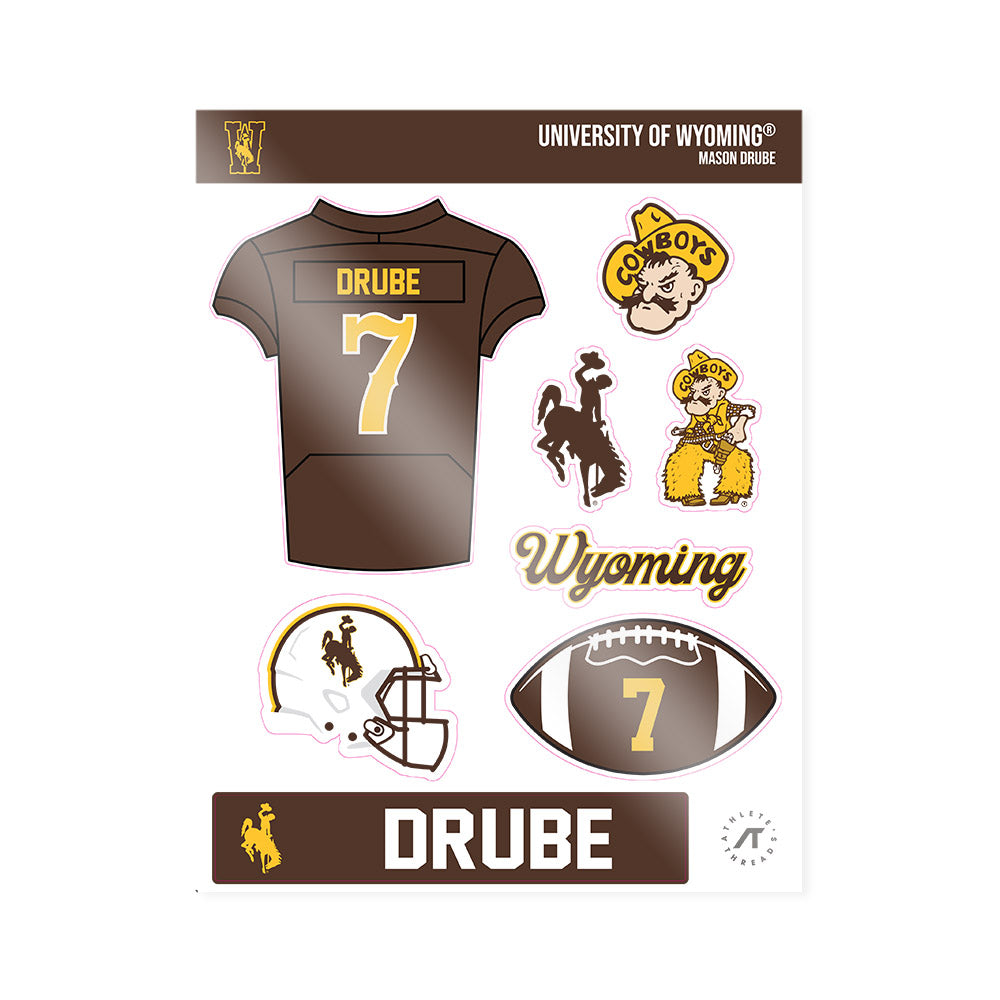 Wyoming - NCAA Football : Mason Drube - Sticker Sheet-0