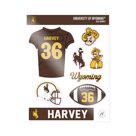 Wyoming - NCAA Football : Jack Harvey - Sticker Sheet-0