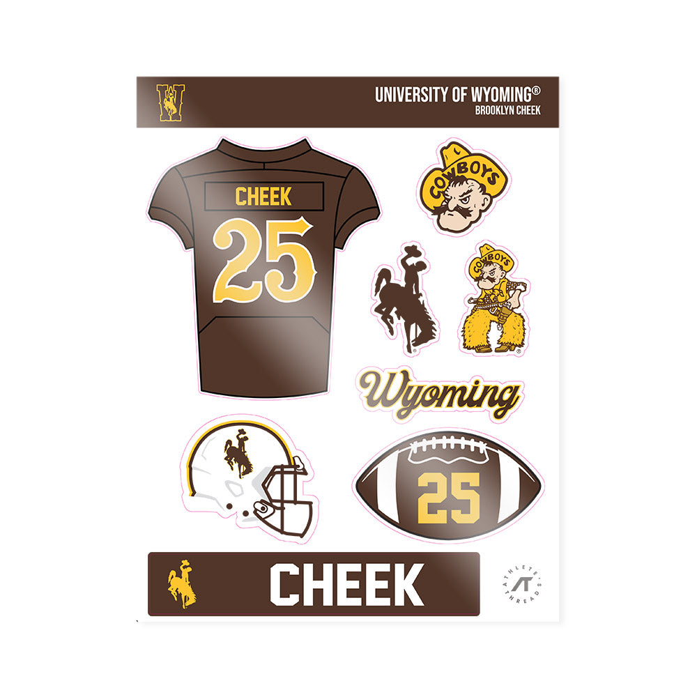 Wyoming - NCAA Football : Brooklyn Cheek - Sticker Sheet-0