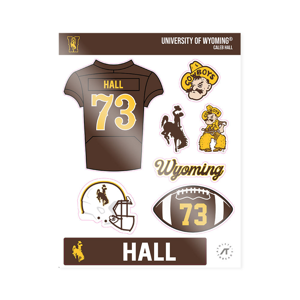 Wyoming - NCAA Football : Caleb Hall - Sticker Sheet-0