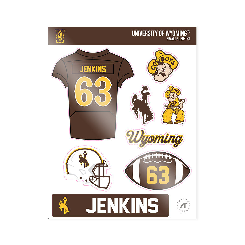 Wyoming - NCAA Football : Braylon Jenkins - Sticker Sheet-0