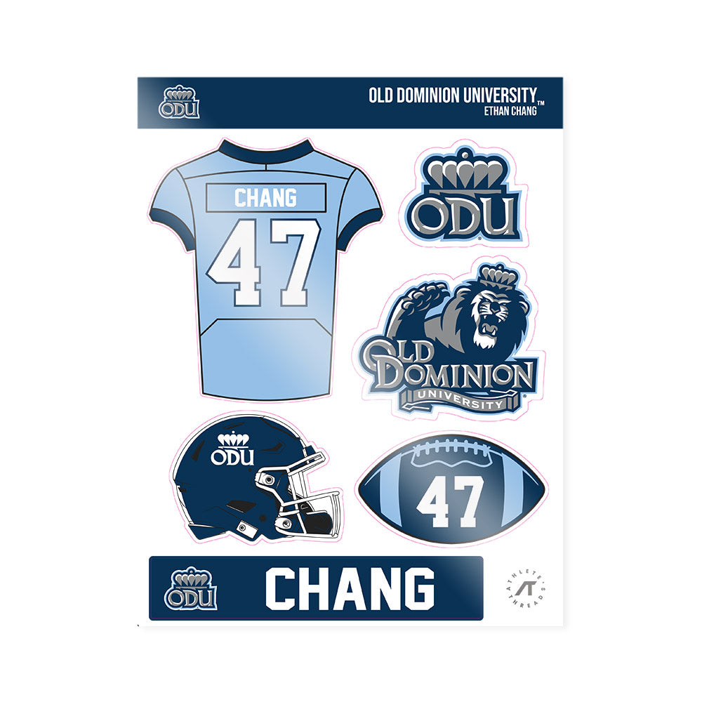 Old Dominion - NCAA Football : Ethan Chang - Sticker Sheet-0