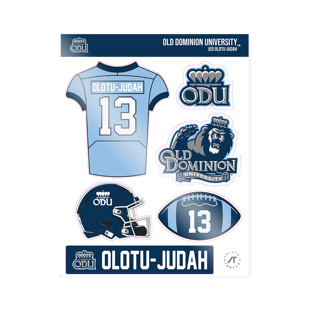 Old Dominion - NCAA Football : Jed Olotu-Judah - Sticker Sheet-0