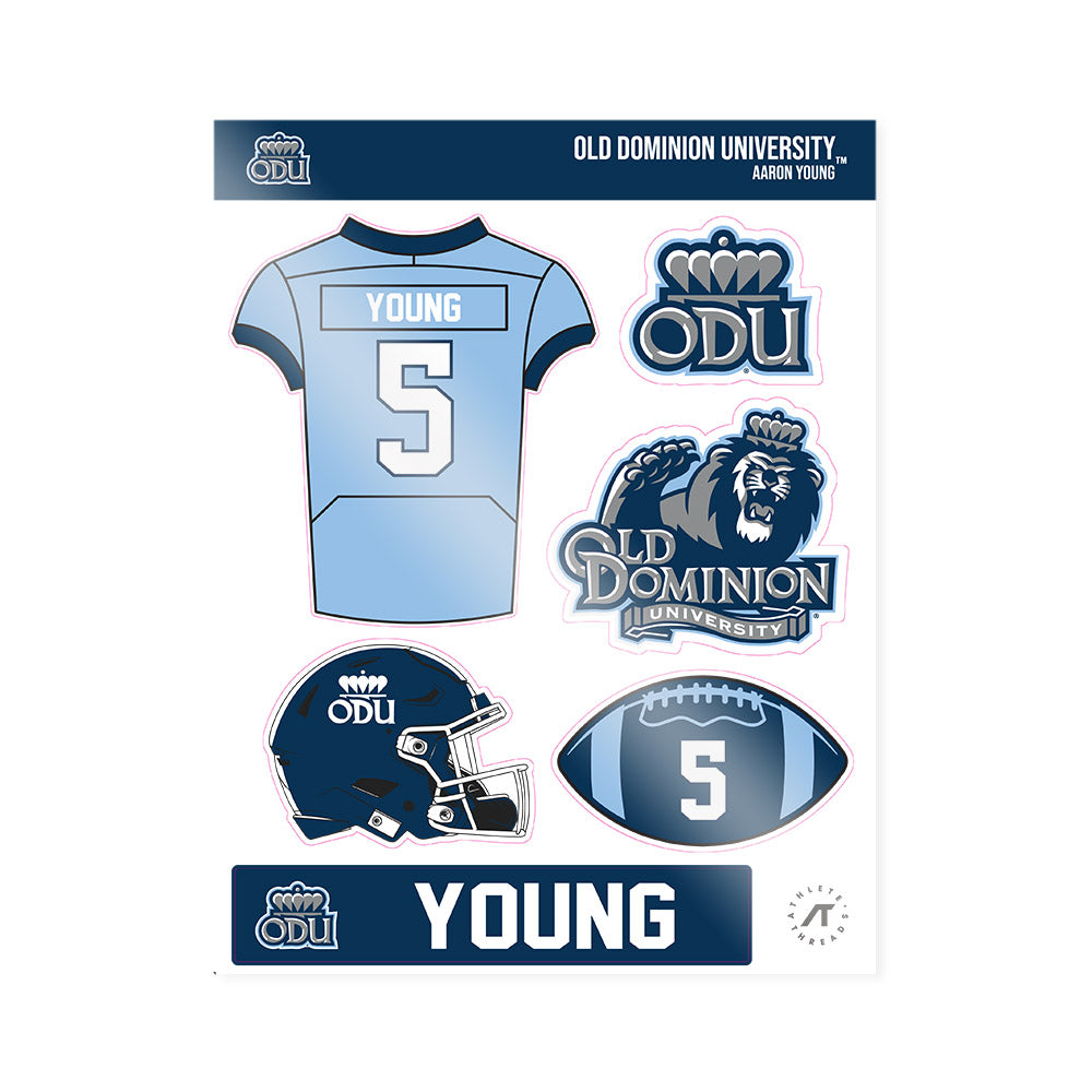 Old Dominion - NCAA Football : Aaron Young - Sticker Sheet-0