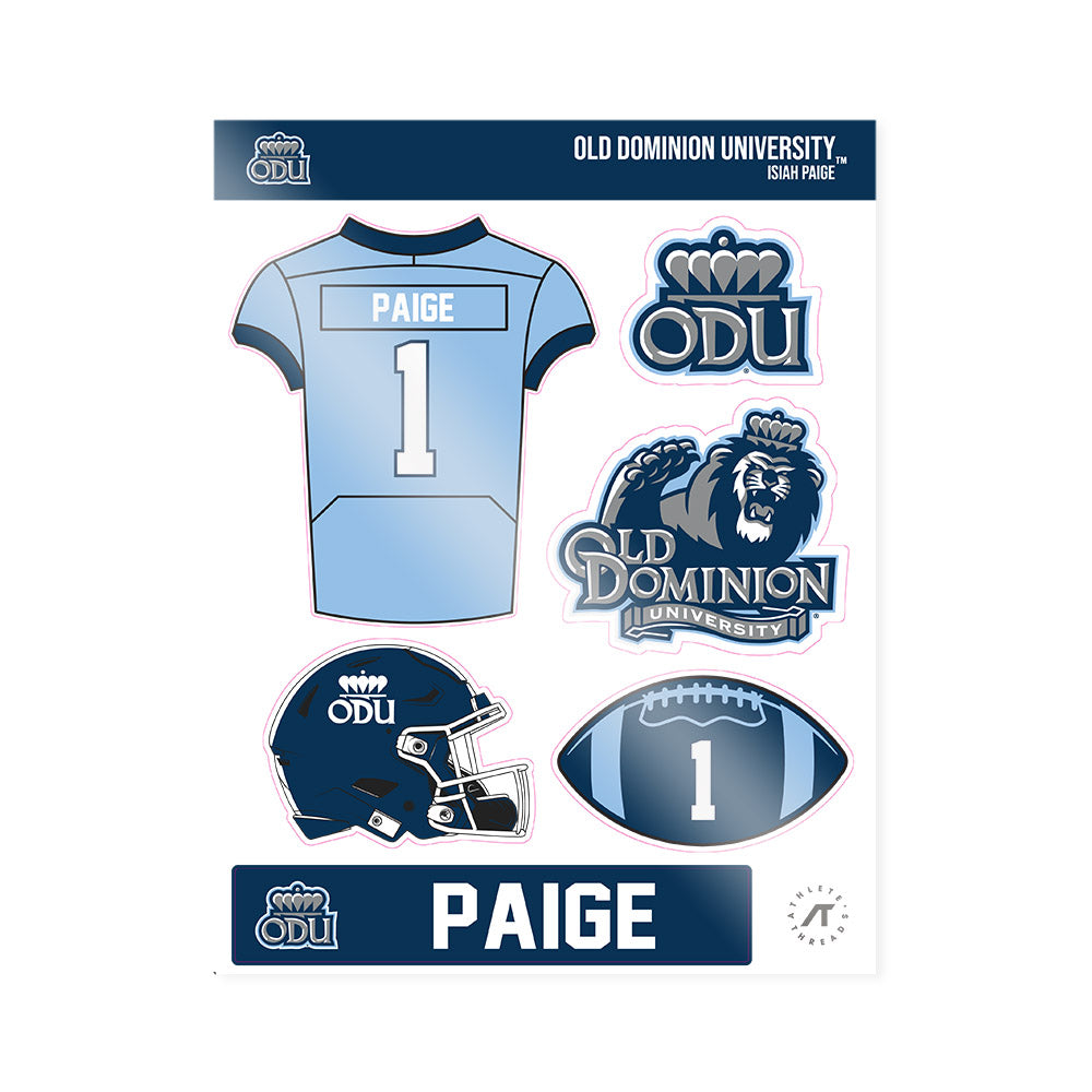 Old Dominion - NCAA Football : Isiah Paige - Sticker Sheet-0