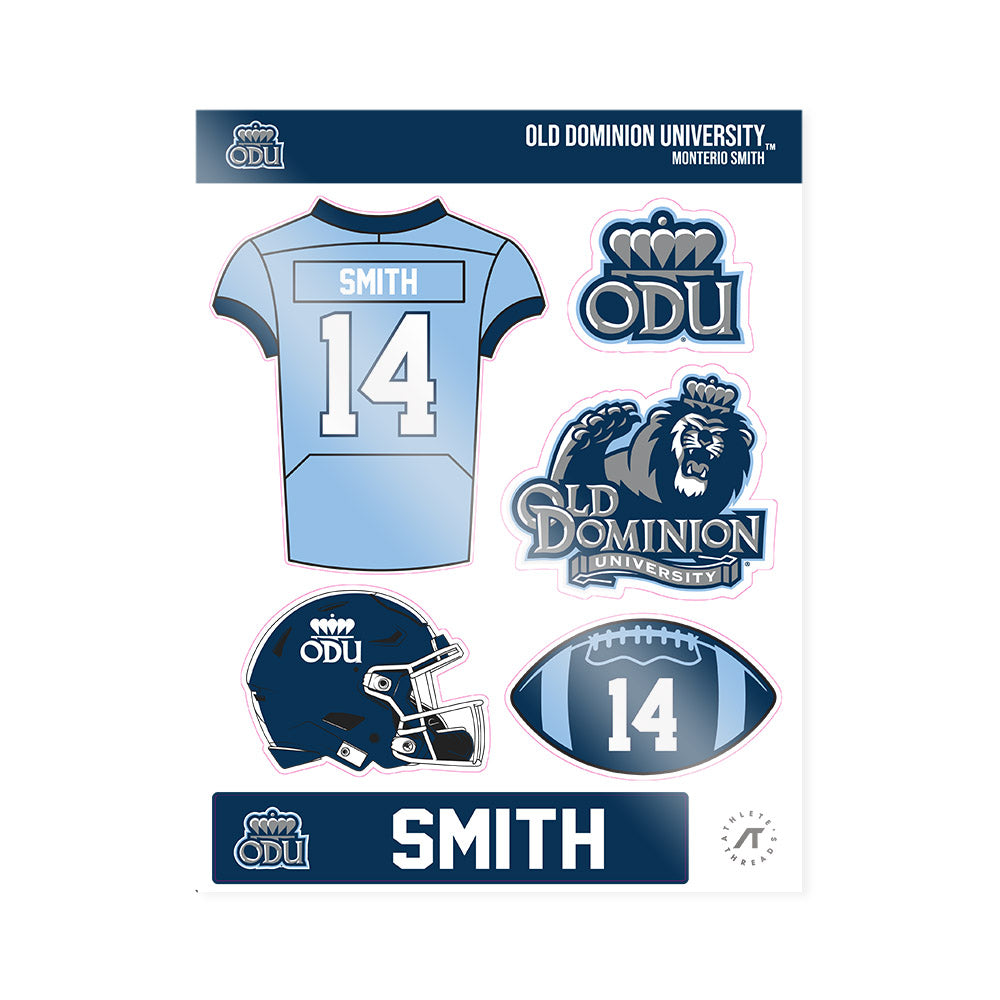 Old Dominion - NCAA Football : Monterio Smith - Sticker Sheet-0