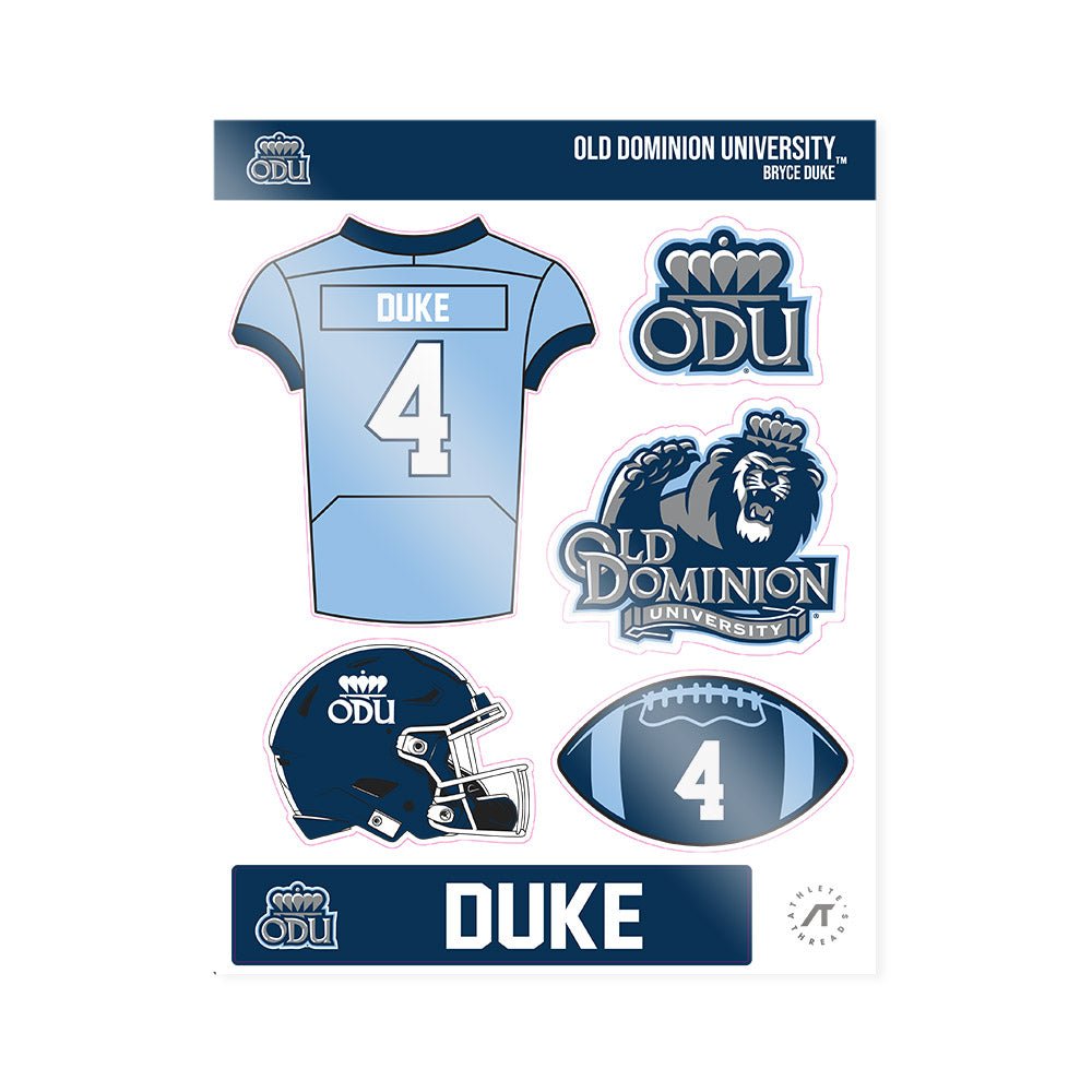 Old Dominion - NCAA Football : Bryce Duke - Sticker Sheet-0