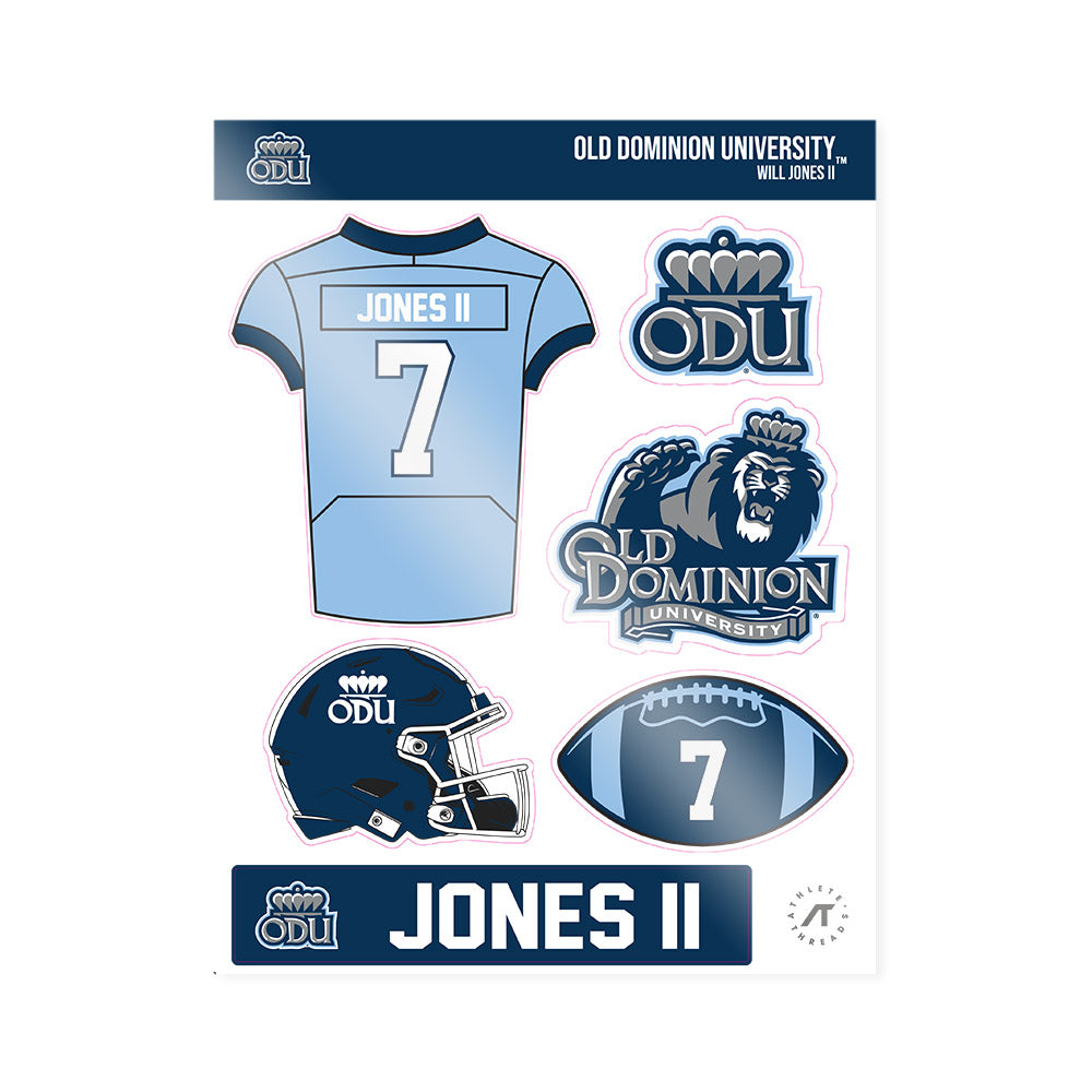 Old Dominion - NCAA Football : Will Jones II - Sticker Sheet-0