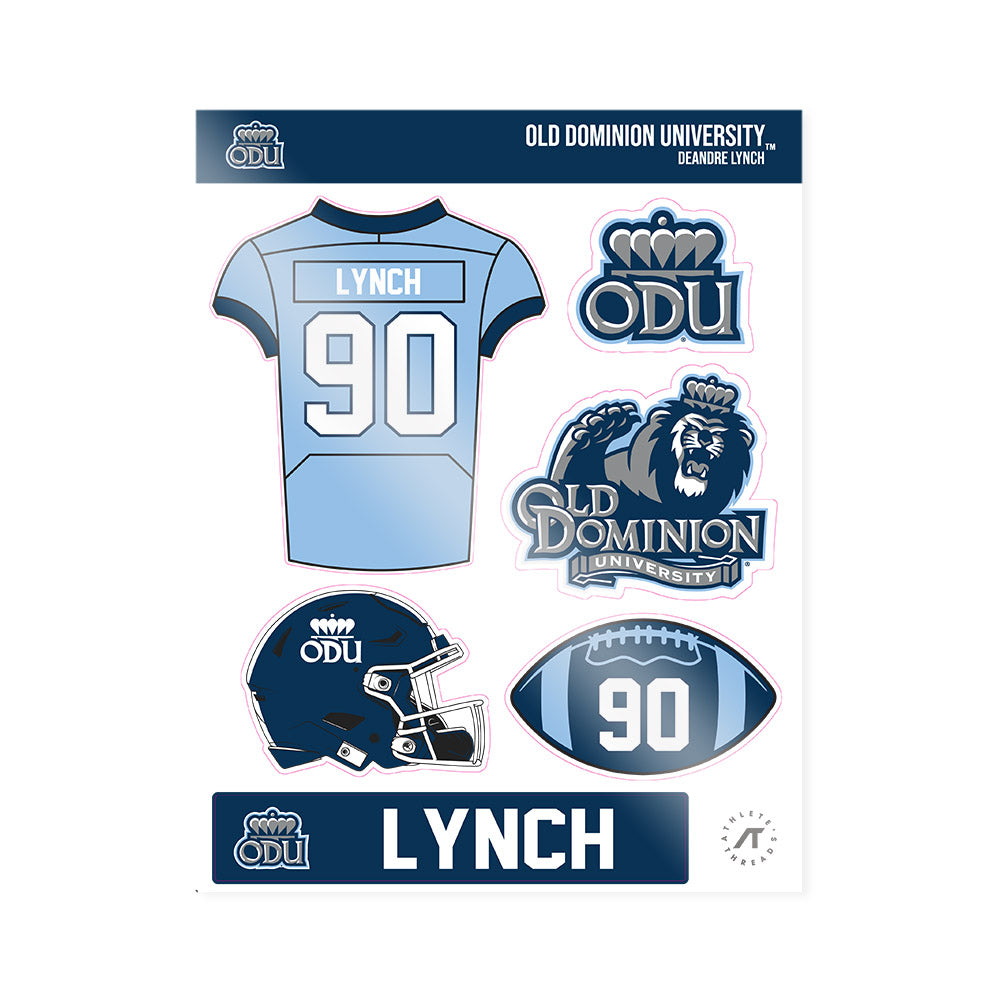 Old Dominion - NCAA Football : Deandre Lynch - Sticker Sheet-0