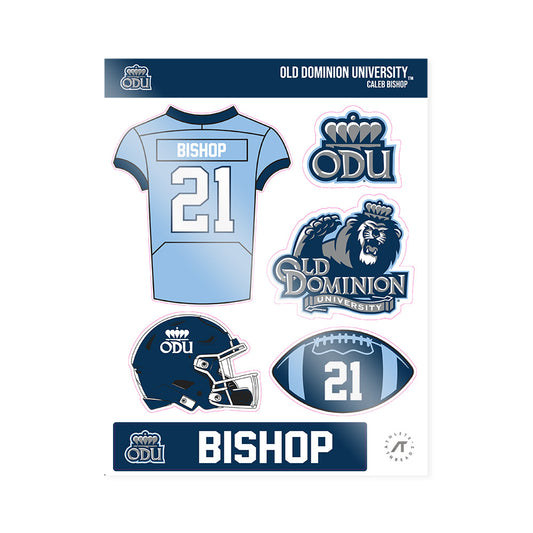 Old Dominion - NCAA Football : Caleb Bishop - Sticker Sheet-0