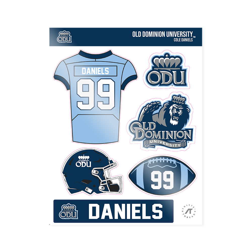 Old Dominion - NCAA Football : Cole Daniels - Sticker Sheet-0