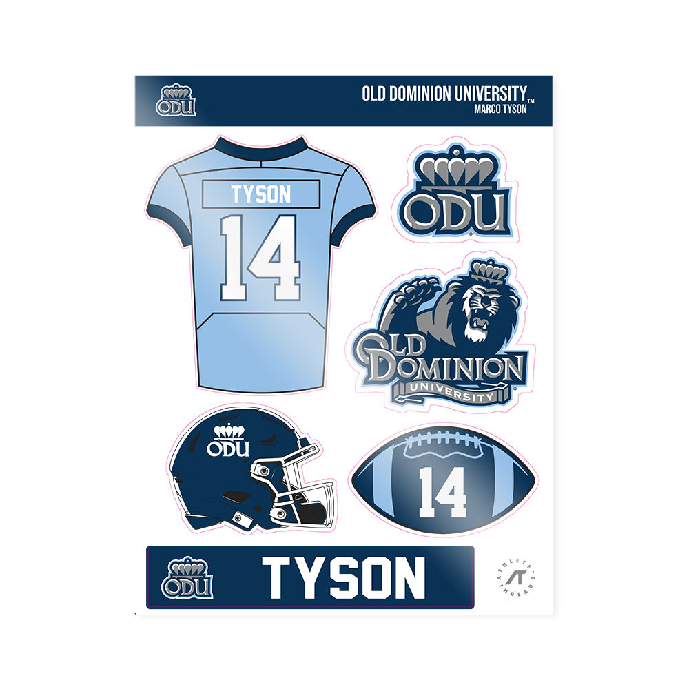 Old Dominion - NCAA Football : Marco Tyson - Sticker Sheet-0