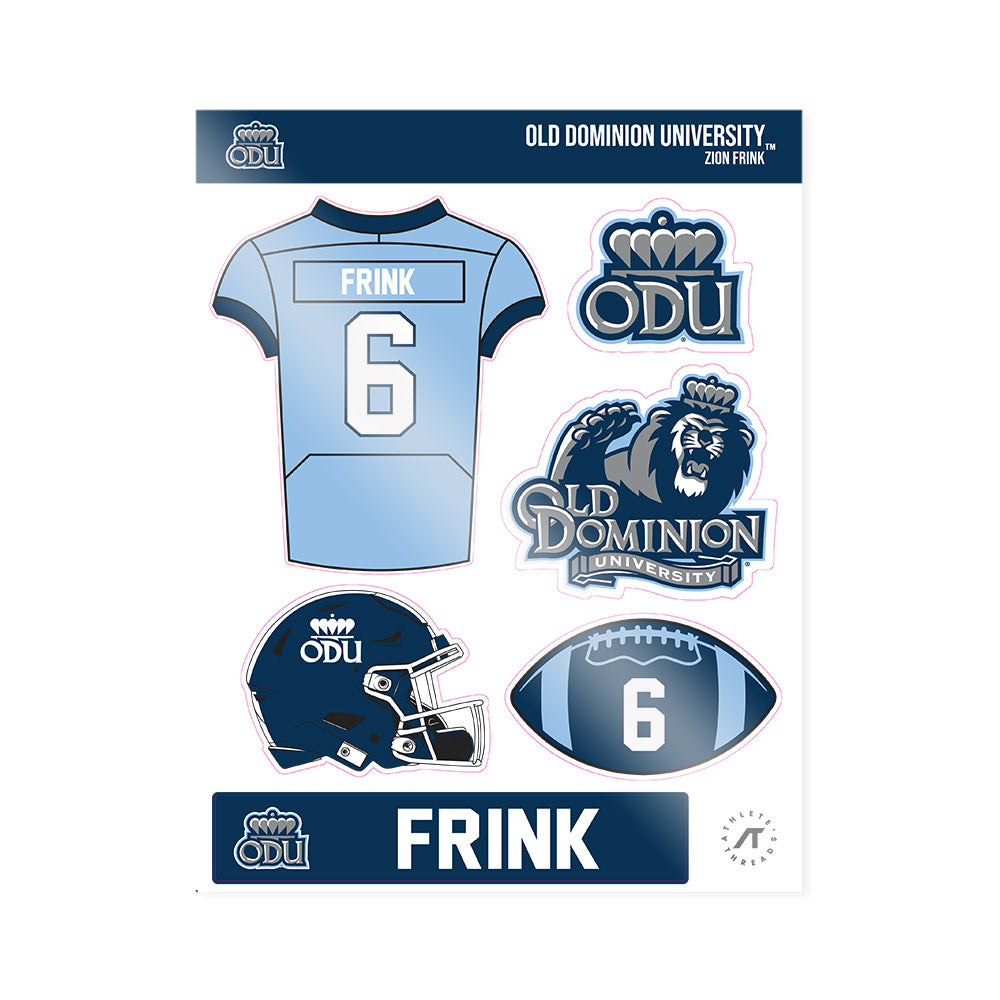 Old Dominion - NCAA Football : Zion Frink - Sticker Sheet-0