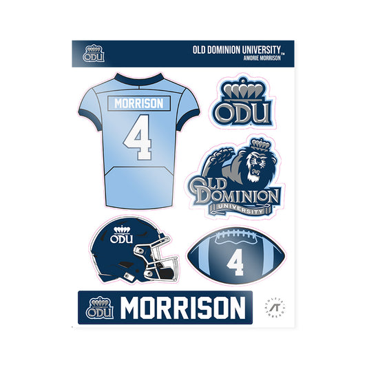 Old Dominion - NCAA Football : Amorie Morrison - Sticker Sheet-0