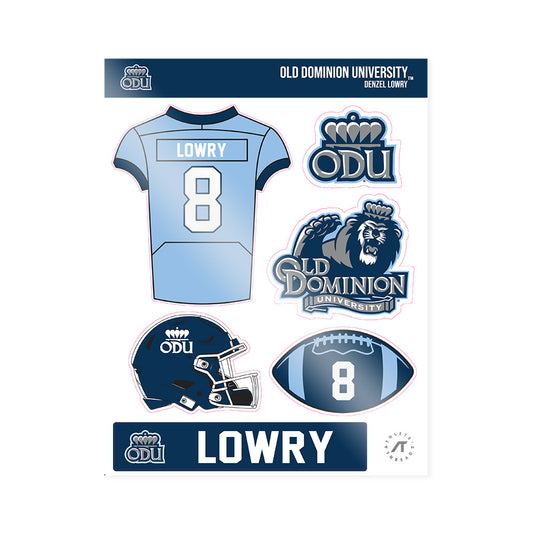 Old Dominion - NCAA Football : Denzel Lowry - Sticker Sheet-0